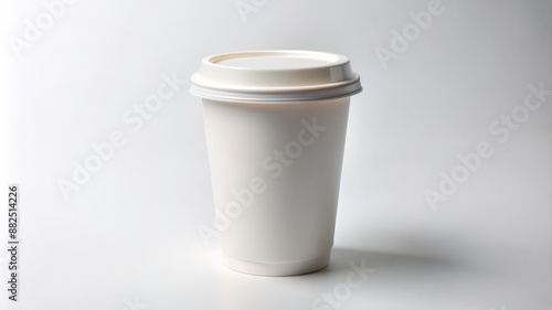 Wallpaper Mural A white cup with a lid sits on a white background Torontodigital.ca
