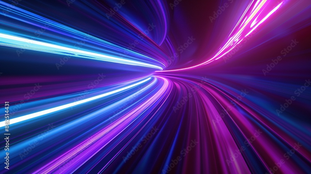 Dark Background 3D Render: Blue and Purple Light Lines Hyperspace Warp Dark Background 3D Render: Blue and Purple Light Lines Hyperspace Warp