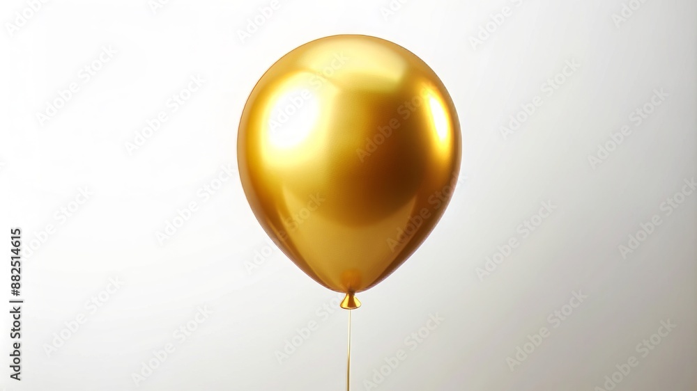 A gold balloon is floating in the air A gold balloon is floating in the air
