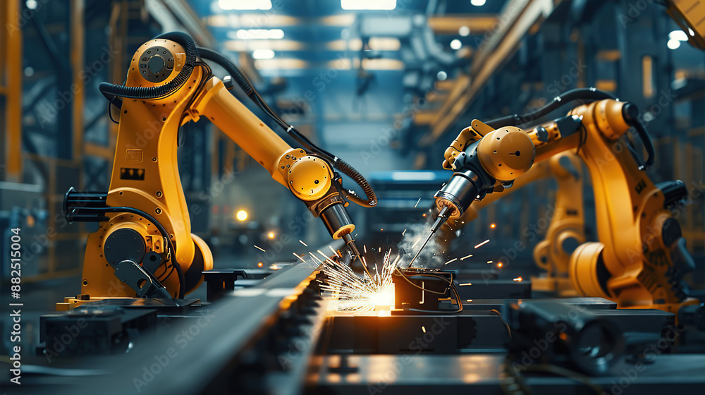 Industrial robots on the modern factory floor Industrial robots on the modern factory floor
