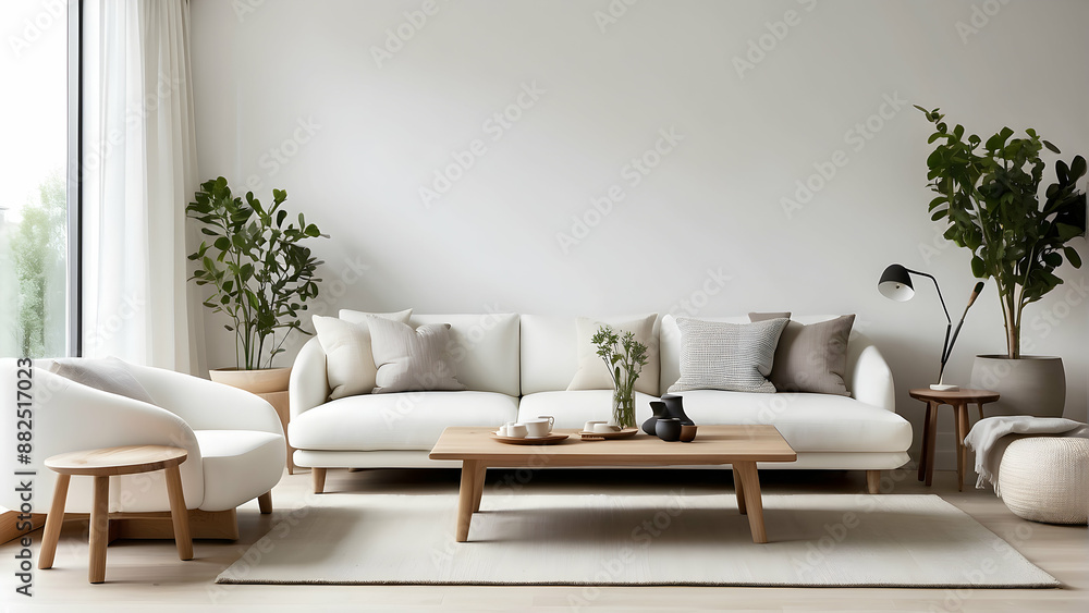 Bright airy living room with neutral color furniture Bright airy living room with neutral color furniture