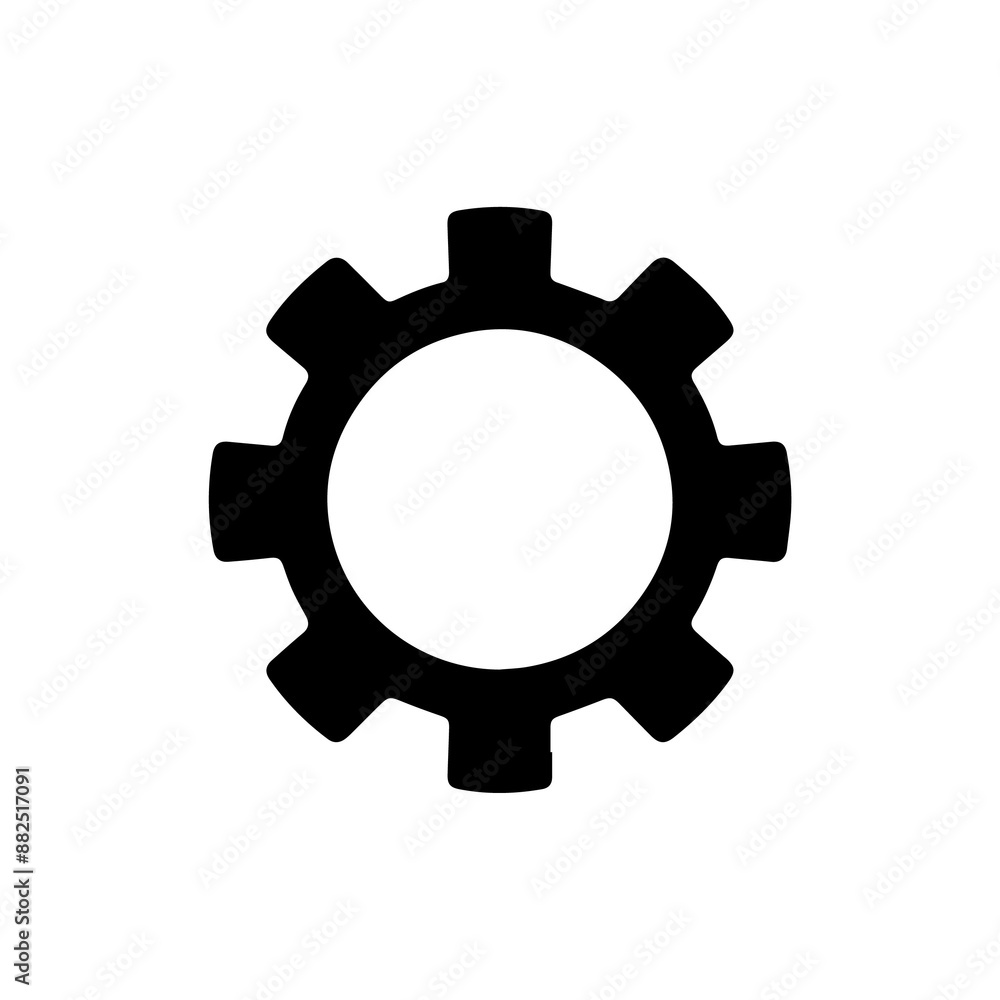 Illustration of simple gear icon silhouette Illustration of simple gear icon silhouette