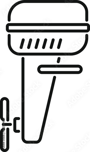 Boat motor icon representing powerboat engine for nautical propulsion