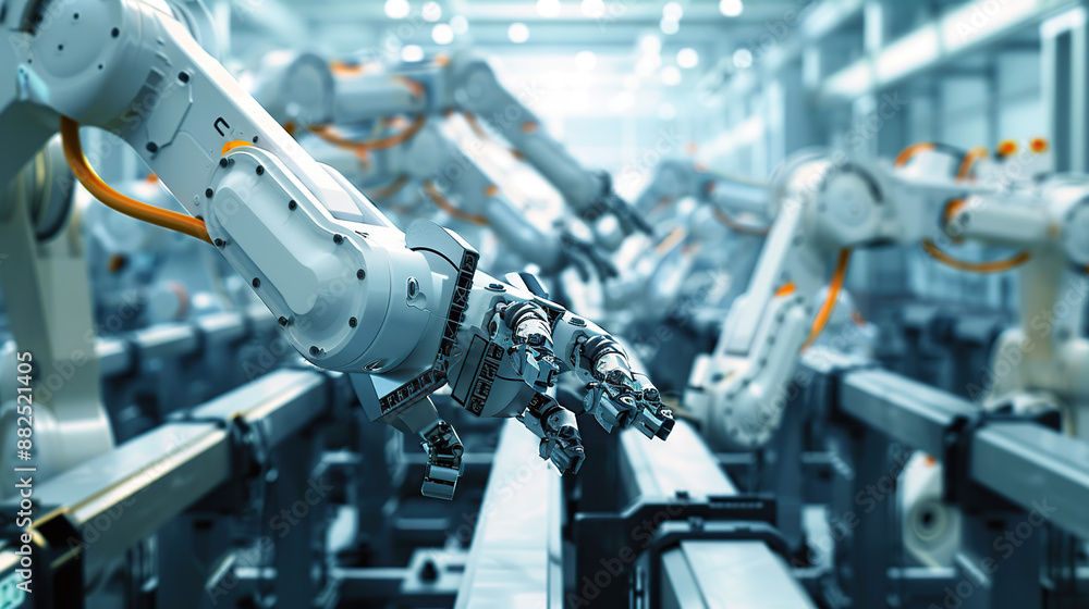 Industrial robots on the modern factory floor Industrial robots on the modern factory floor