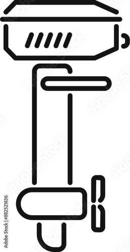 Simple boat motor icon depicting the engine powering a vessel