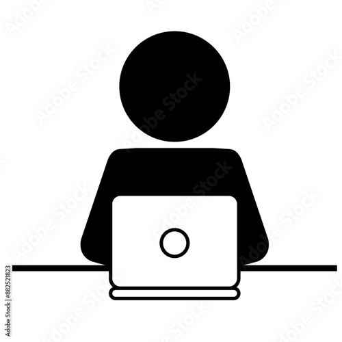 パソコンを使う人のピクトグラム