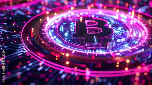 Wallpaper Mural digital technology bitcoin background Torontodigital.ca