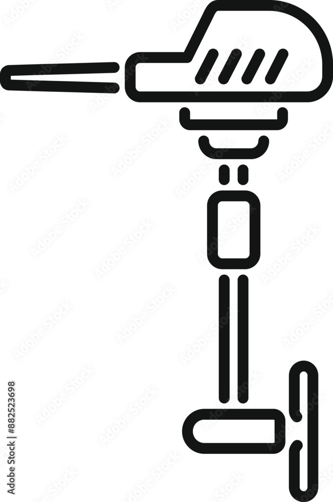 Simple boat motor icon representing an engine used for nautical propulsion, ideal for websites and mobile applications