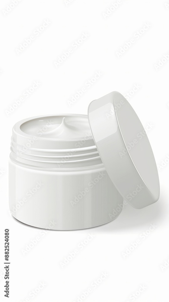 Opened face cream container isolated on white background Opened face cream container isolated on white background