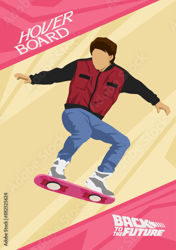 illustration of a hover board this iconic scene in movie best ever 