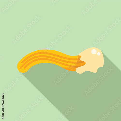 Churro is dipped in white chocolate cream, offering a delightful blend of flavors