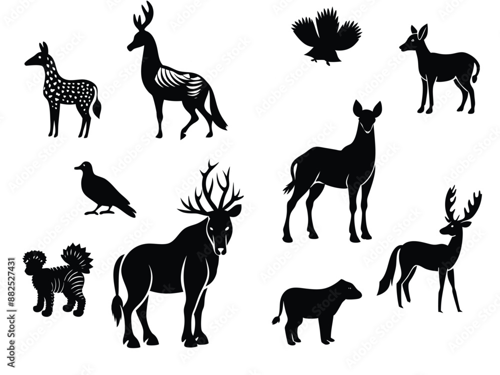 Obraz premium set of animals silhouettes