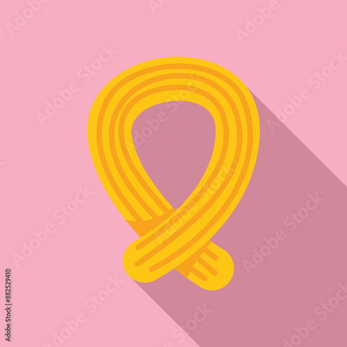 Single churro icon in flat style showing a traditional spanish pastry for breakfast or as a snack