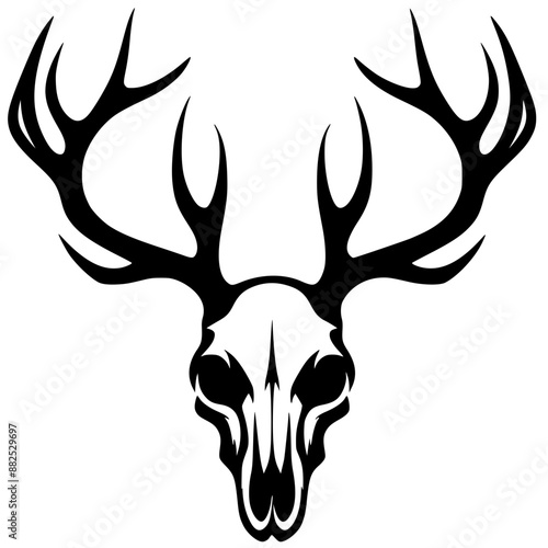 Deer head skull silhouette