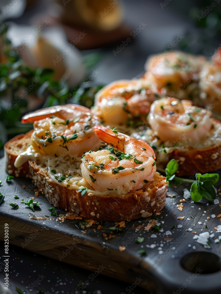 Creamy Garlic Shrimp Toast Creamy Garlic Shrimp Toast