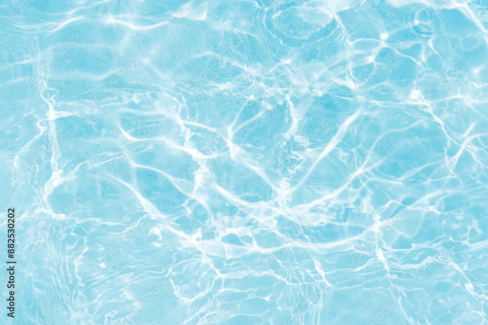 Obraz premium Blue water with ripples on the surface. Defocus blurred transparent blue colored clear calm water surface texture with splashes and bubbles. Water waves with shining pattern texture background.