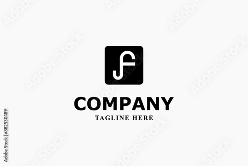letter j and f elephant minimal logo