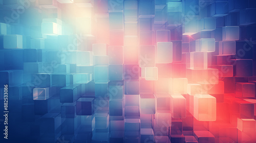 Abstract background with cubes and glowing light for technology concept