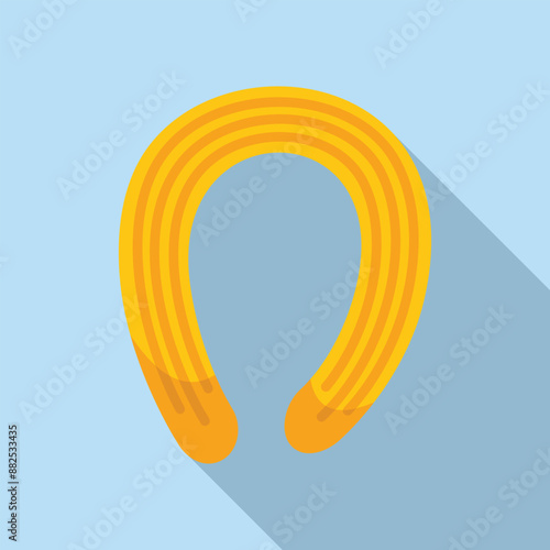 Churro spanish dessert icon, flat style, long shadow