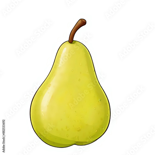 cartoon juicy green pear fruit isolated on white background healthy 