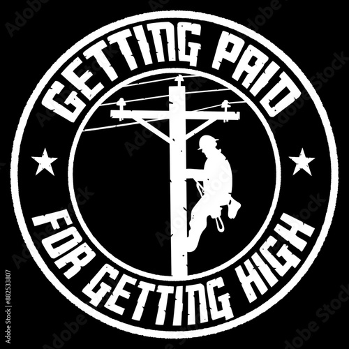 Stamp looking illustration Lineman