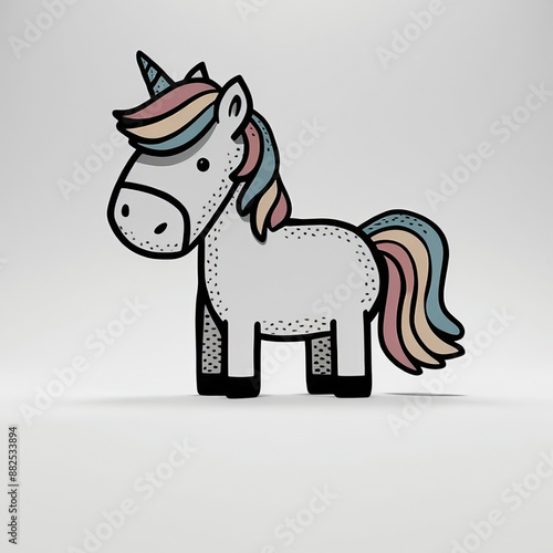 unicorn icon with rainbow mane and tail magical horse photo