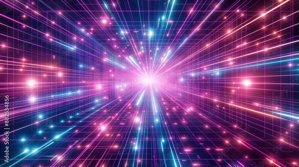 Neon Grid Landscape Neon Grid Landscape