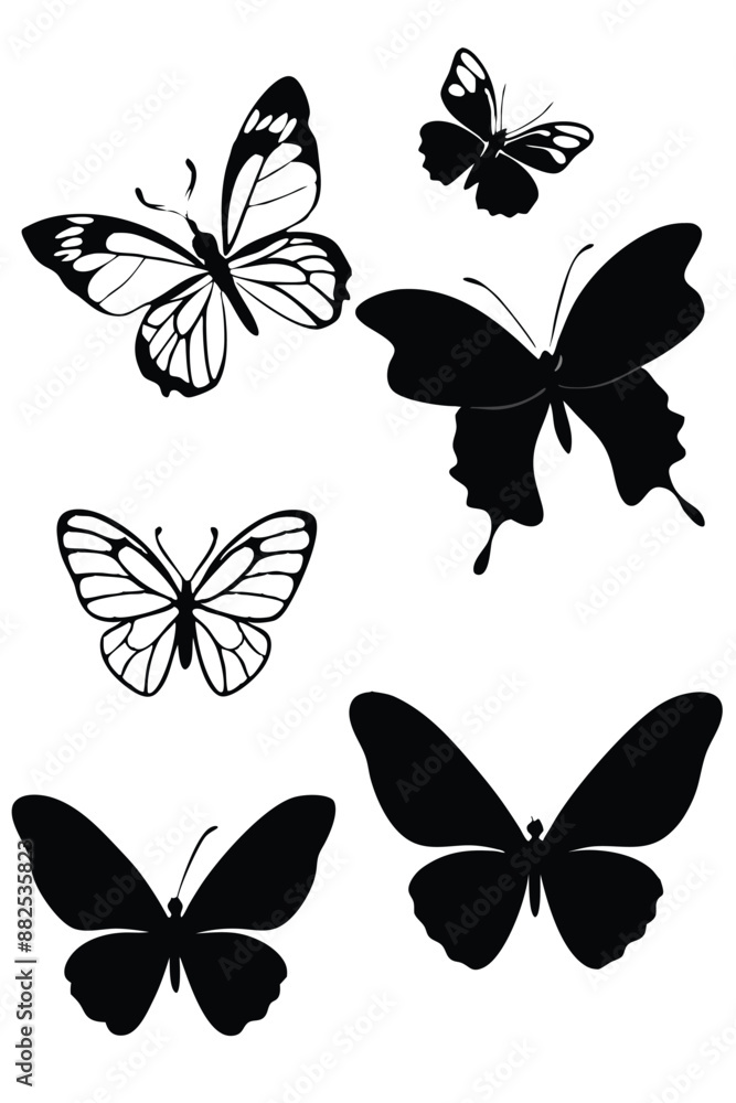 Obraz premium set of butterfly silhouette vector design