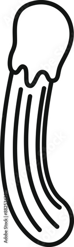 Simple black and white line art illustration of a churro, a popular spanish dessert