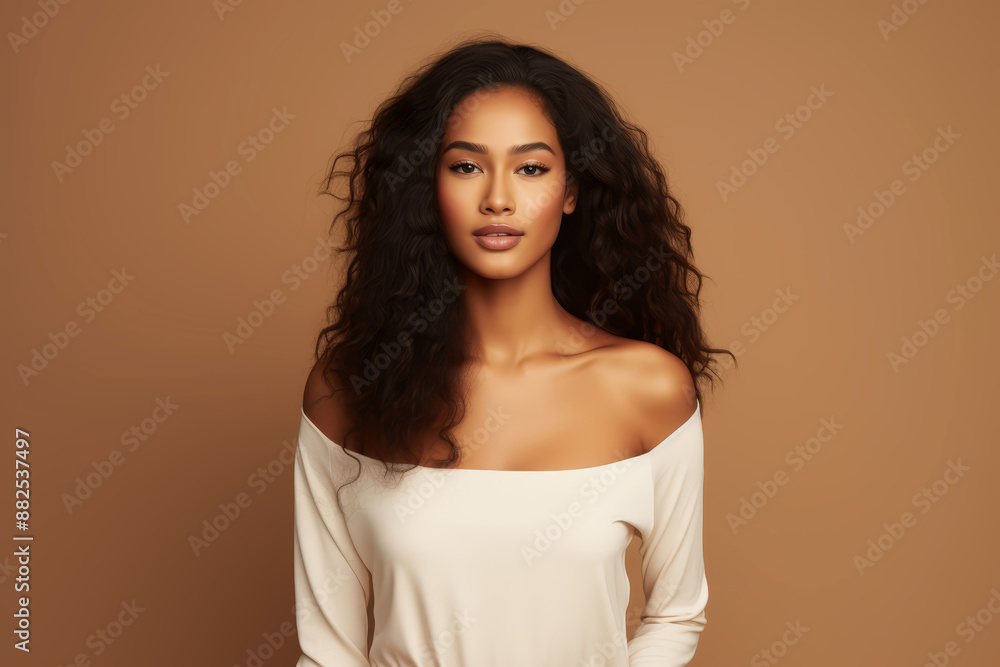 Beautiful Afro-Asian woman with long hair Beautiful Afro-Asian woman with long hair