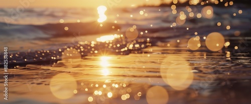 Artistic designs created by the sea on a golden beach, evoking a serene mood