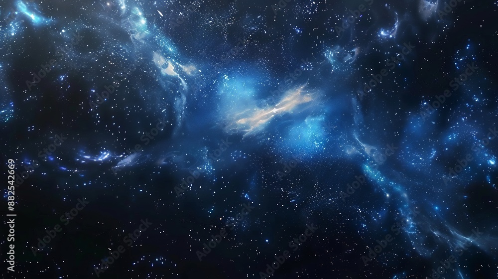 Cosmic Nebula with Starry Sky Cosmic Nebula with Starry Sky