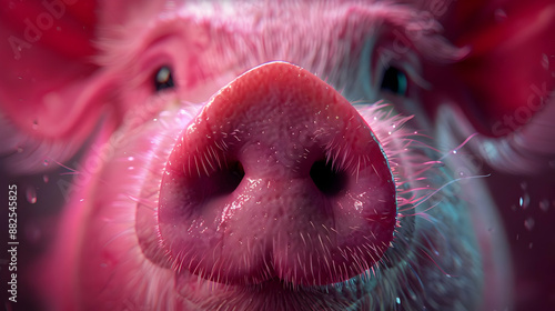 Close Up Pig Snout Realistic 3D Render © Siasart Studio