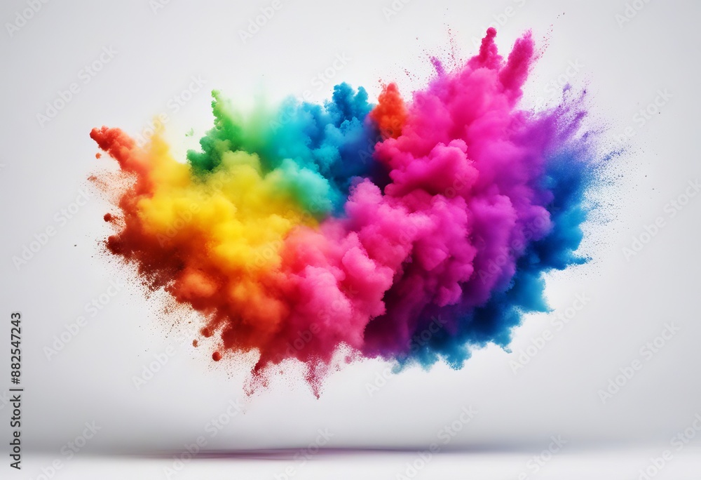 holi colourful explosion colours toxic rainbow color powder white background fume holi colourful explosion colours toxic rainbow color powder white background fume