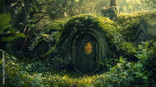 fairy dwarf house dugout in the forest.