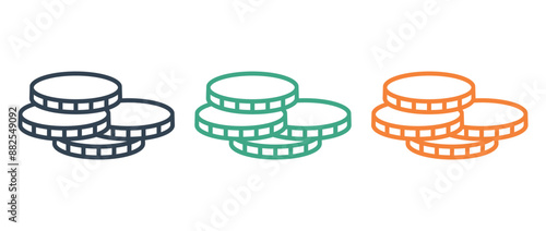 coin icon set,vector illustration