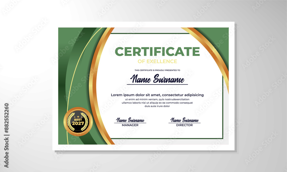 Obraz premium elegant gradient certificate design template