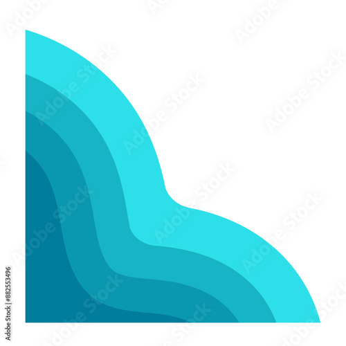 Blue Wave Element Corner Shape