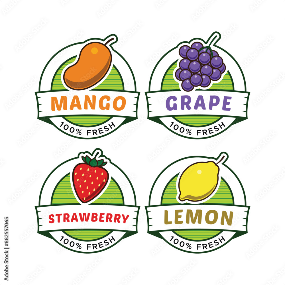 A Set Of Fruit Label A Set Of Fruit Label