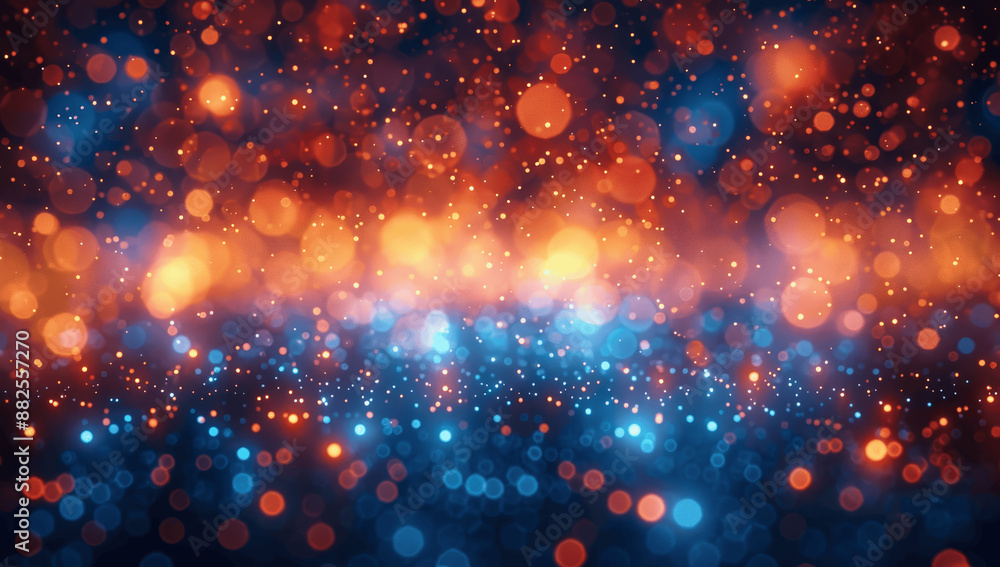 Blue and Orange Abstract Background with Glowing Lights and Bokeh for Party and Disco Blue and Orange Abstract Background with Glowing Lights and Bokeh for Party and Disco