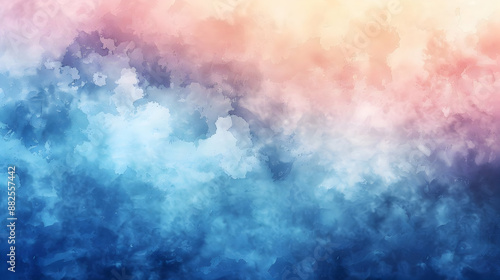 Abstract Watercolor Background with Blue, Pink, and Yellow Hues