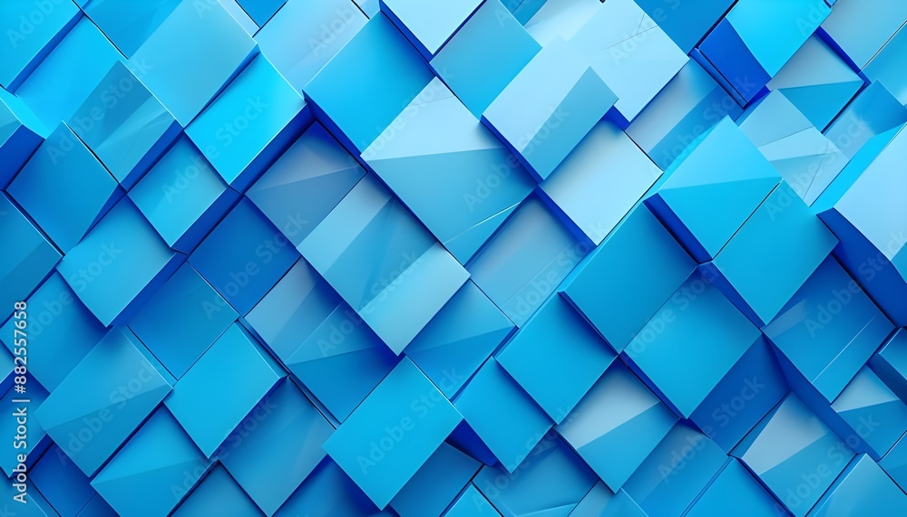 Electric blue geometric pattern of squares on a azure blue background. Electric blue geometric pattern of squares on a azure blue background.