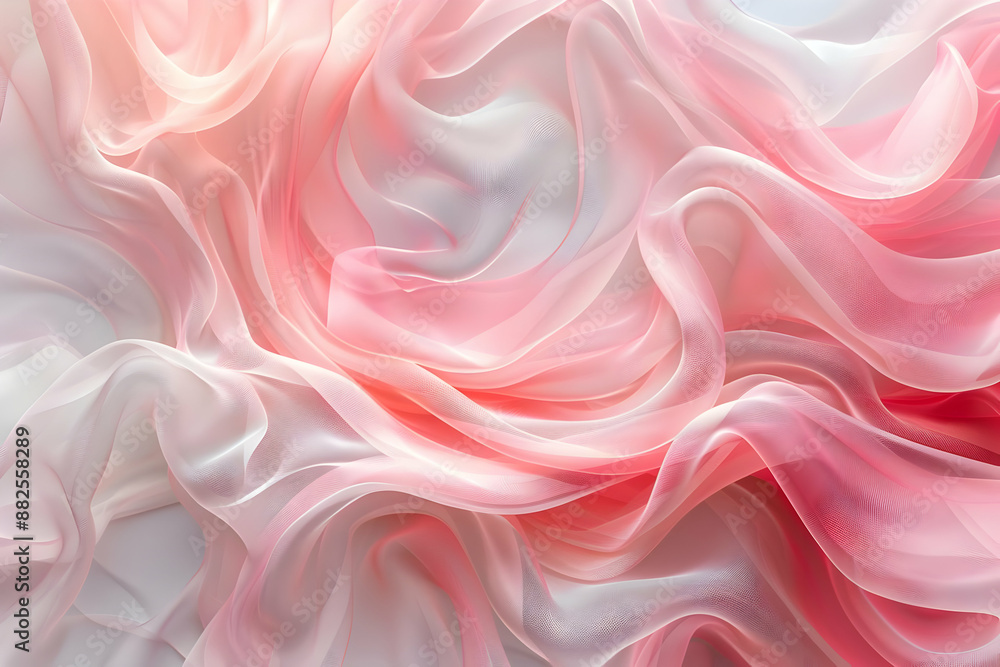 Fototapeta premium Pink Sheer Fabric Abstract Background Illustration