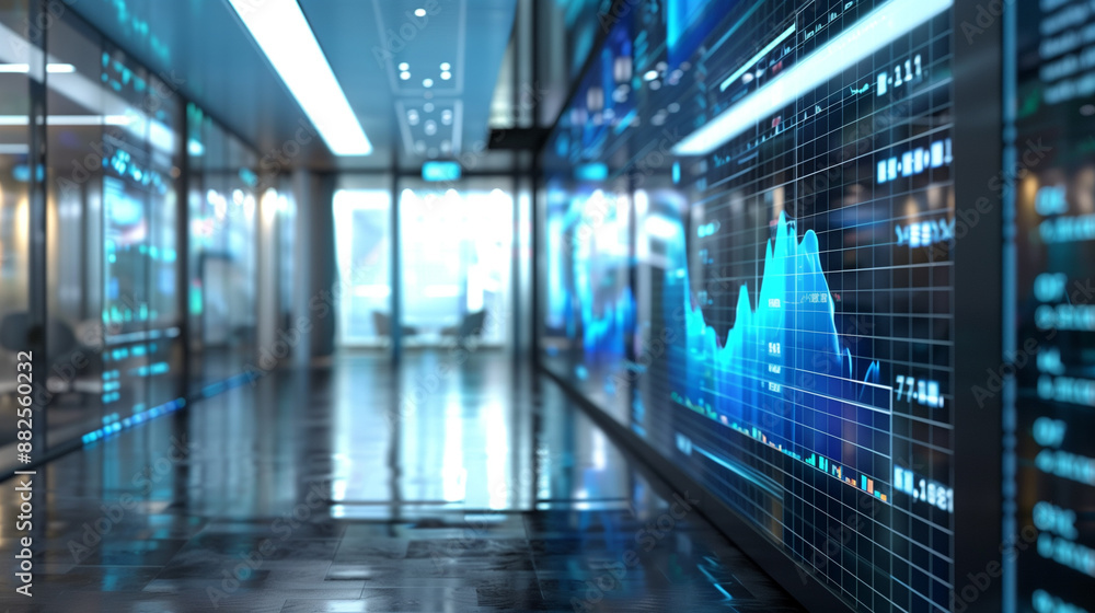 business growth or sales data statistics display in modern office business growth or sales data statistics display in modern office