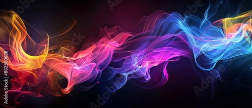 beautiful abstract colorful flowing waves ultrawide 21:9 wallpaper background perfect for oled display with vibrant colors on dark. for ads web design, prints and copy