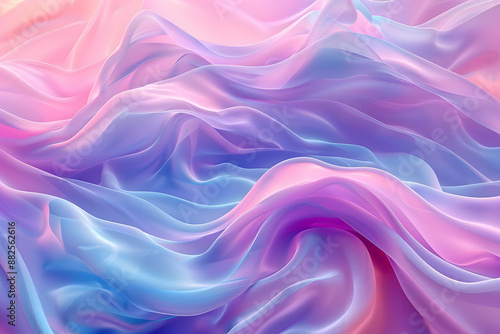 Abstract Purple and Blue Fabric Waves Background