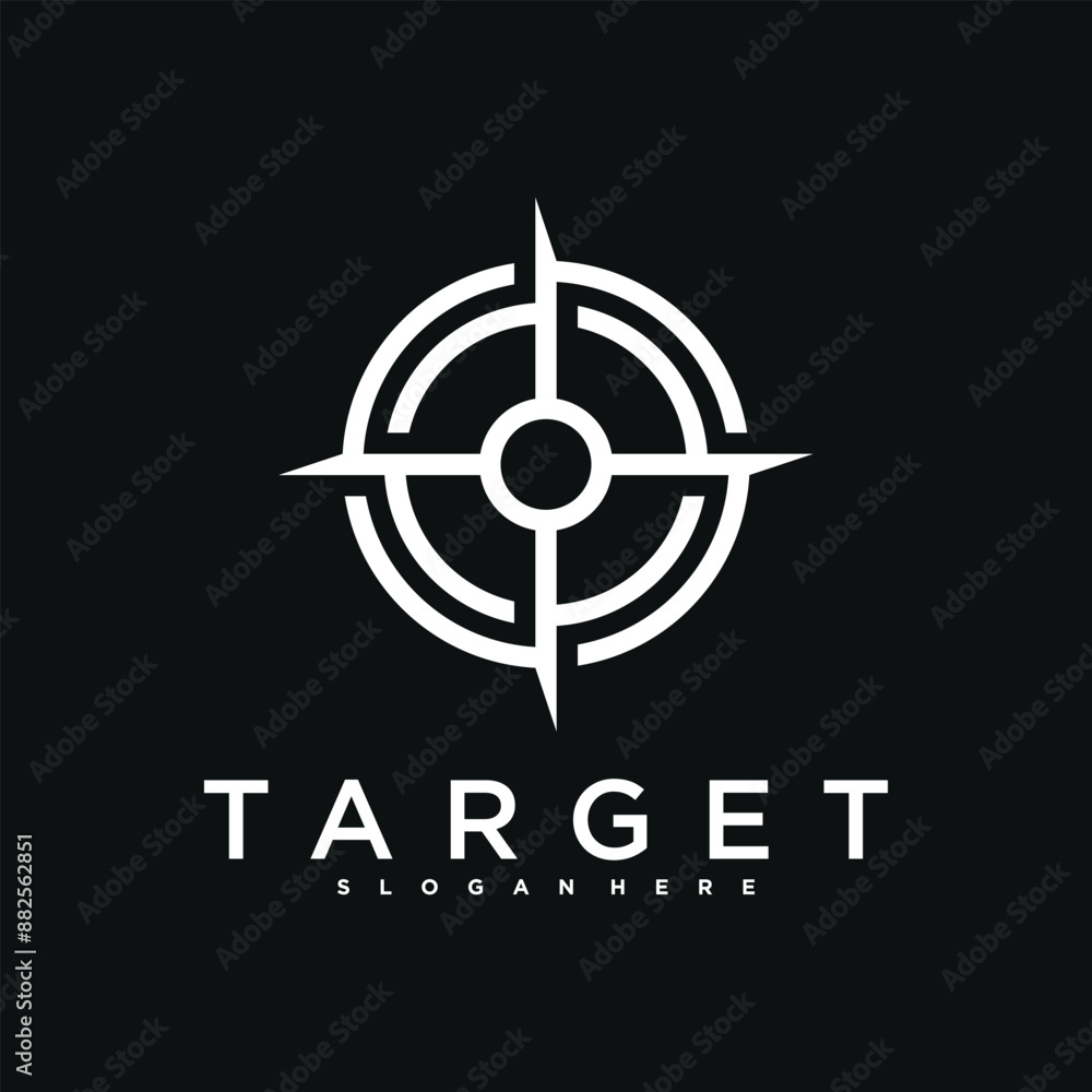 Target logo design, abstract and unique target sign. Premium Vector