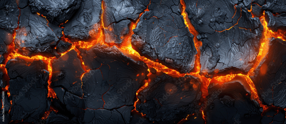 Molten Lava Texture Background with Fiery Cracks and Abstract Flames in Dark Rock Wallpaper Molten Lava Texture Background with Fiery Cracks and Abstract Flames in Dark Rock Wallpaper