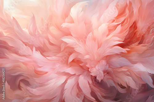 Pink Feather Abstract Illustration