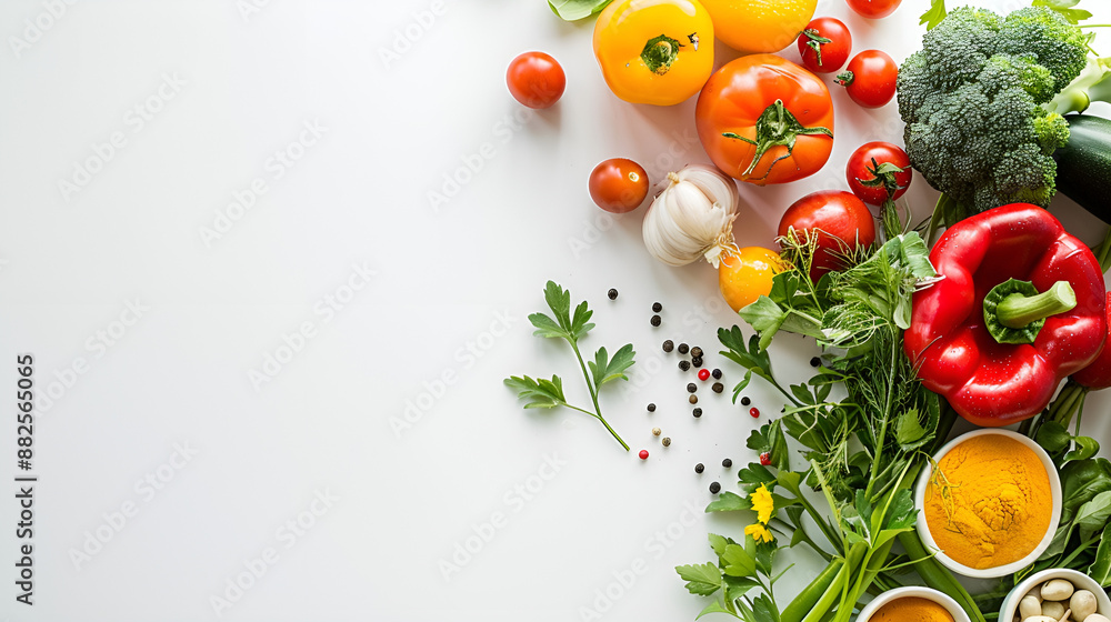Delicious yummy vegetables food salad on a white plain background for foodie foodblogger Delicious yummy vegetables food salad on a white plain background for foodie foodblogger